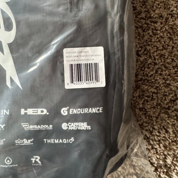 NWT Team Zoot Backpack